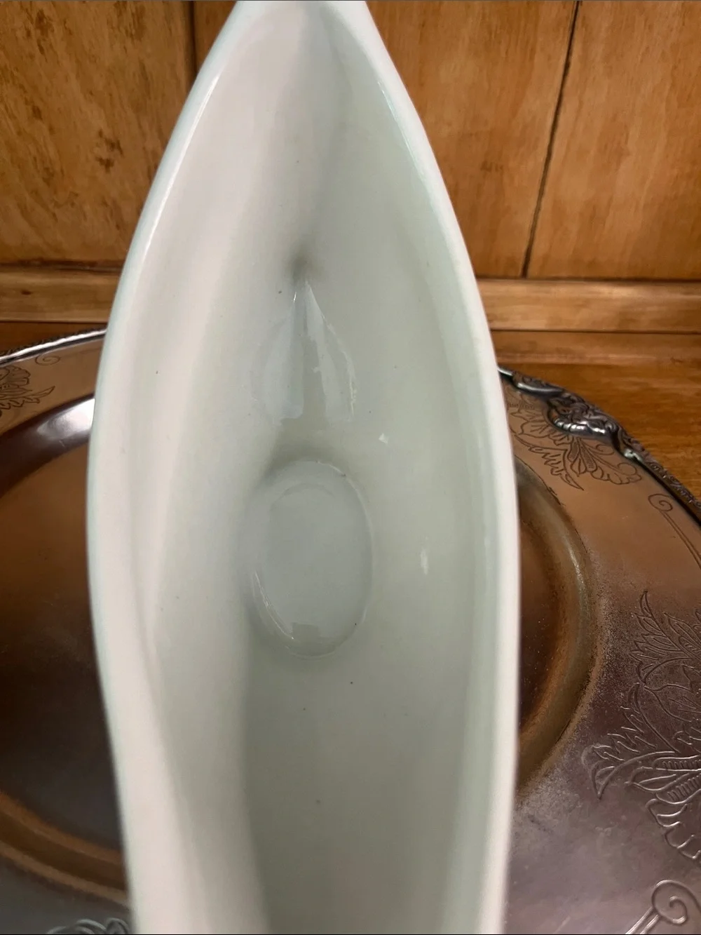 VTG-TEPCO U.S.A. China, White Ironstone,Gravy boat. (30’s-68’) Rare LionHead.